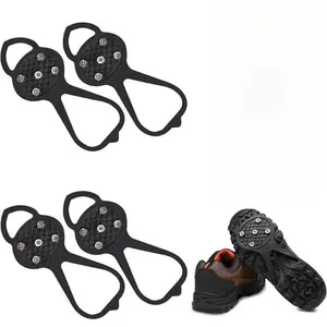 1/3 Pairs Non Slip Gripper Spike, Ice Grippers Traction Cleats Snow Shoe Spikes Grips Crampons with 10 Steel Studs Cleats