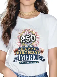 Commemorative T-Shirt for The 250Th Anniversary of Men'S And Women'S Independence - Featuring Fireworks And a 250 Logo Design, This Comfort Fit Men'S Tee Is a Crew Neck, Ultra Soft, Breathable, Moisture Wicking