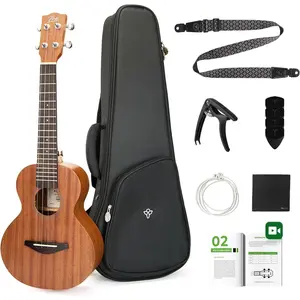 23" Sapele Concert Ukulele - Includes Quick Locking Strap  Ukulele Beginner Kit, Ukelele for Professional Adults, Beginner & , Rich Tone with D'Addario Strings, (23" Concert)