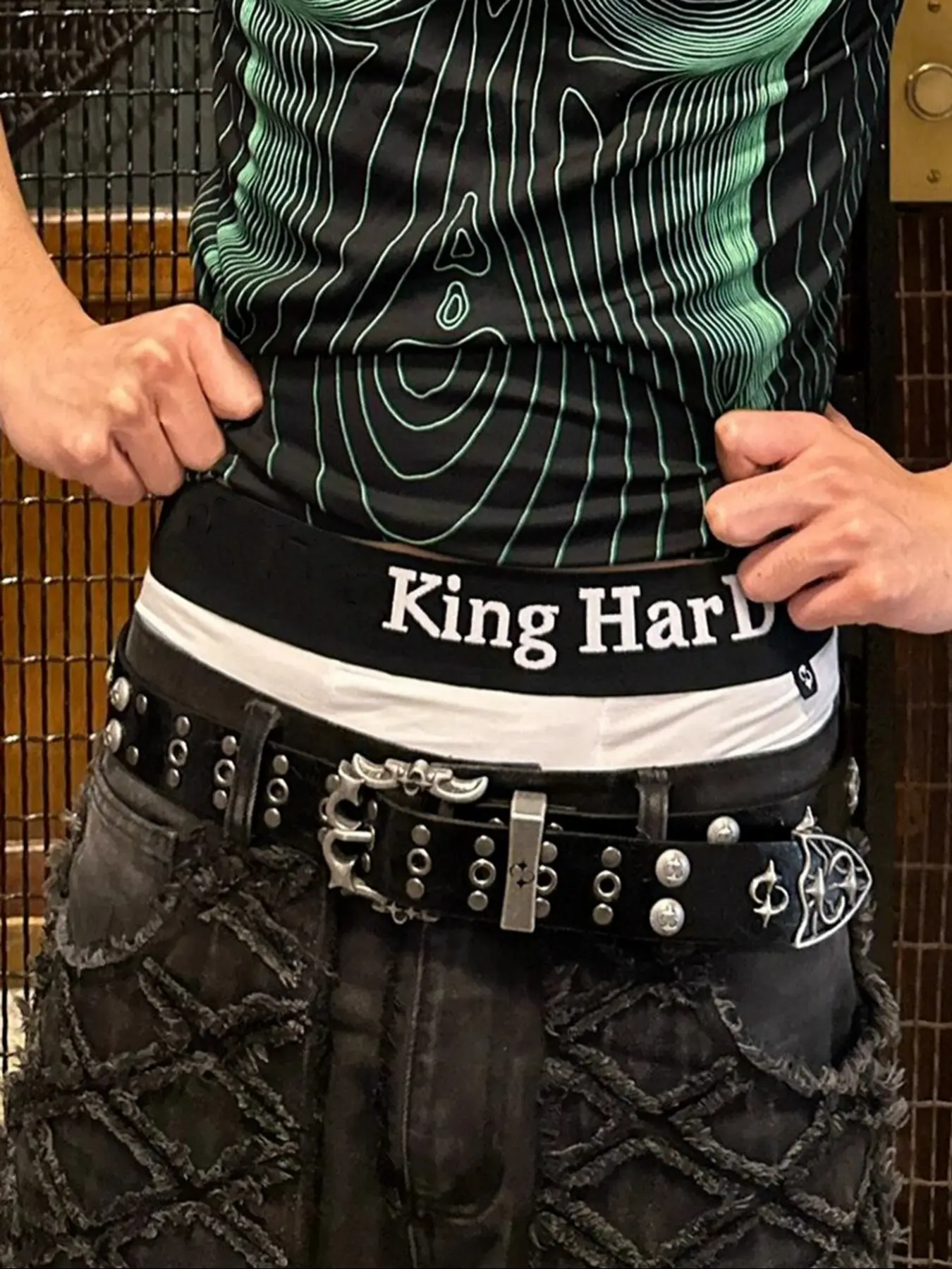 PU Leather Studded Y2k Belt Punk Rave Cowgirl Waist Belt Studded Belt Punk Belt Y2K Goth Belt for Men or Women  main image 3