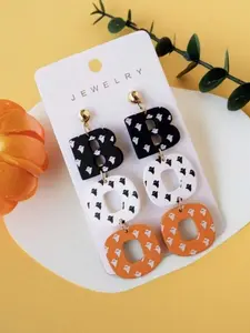 Halloween Acrylic Drop Earrings, Cute Ghost Print Boo Design, Fun & Quirky Party Accessory, All Seasons Festive Jewelry Gift, Dangle Earrings, Witchy Jewelry