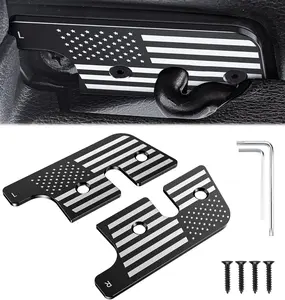 Fits for Jeep Sun Visor Repair Kit, Aluminum Alloy American Flag Sun Visor Clips Compatible with Jeep Wrangler JK 2018,JL 2018-2023,2020-2023 Gladiator Accessories,Easy Repair Loose Visor