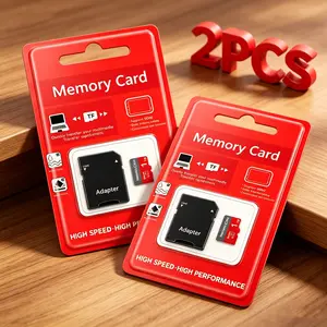 2 Pack MicroSDXC Card with Adapter, 1TB SD Memory Card Micro SD Card Micro TF SD Cards for Dash Cam Security Cameras Car Audio Smart Watch Mobile Phones PC Data Storage