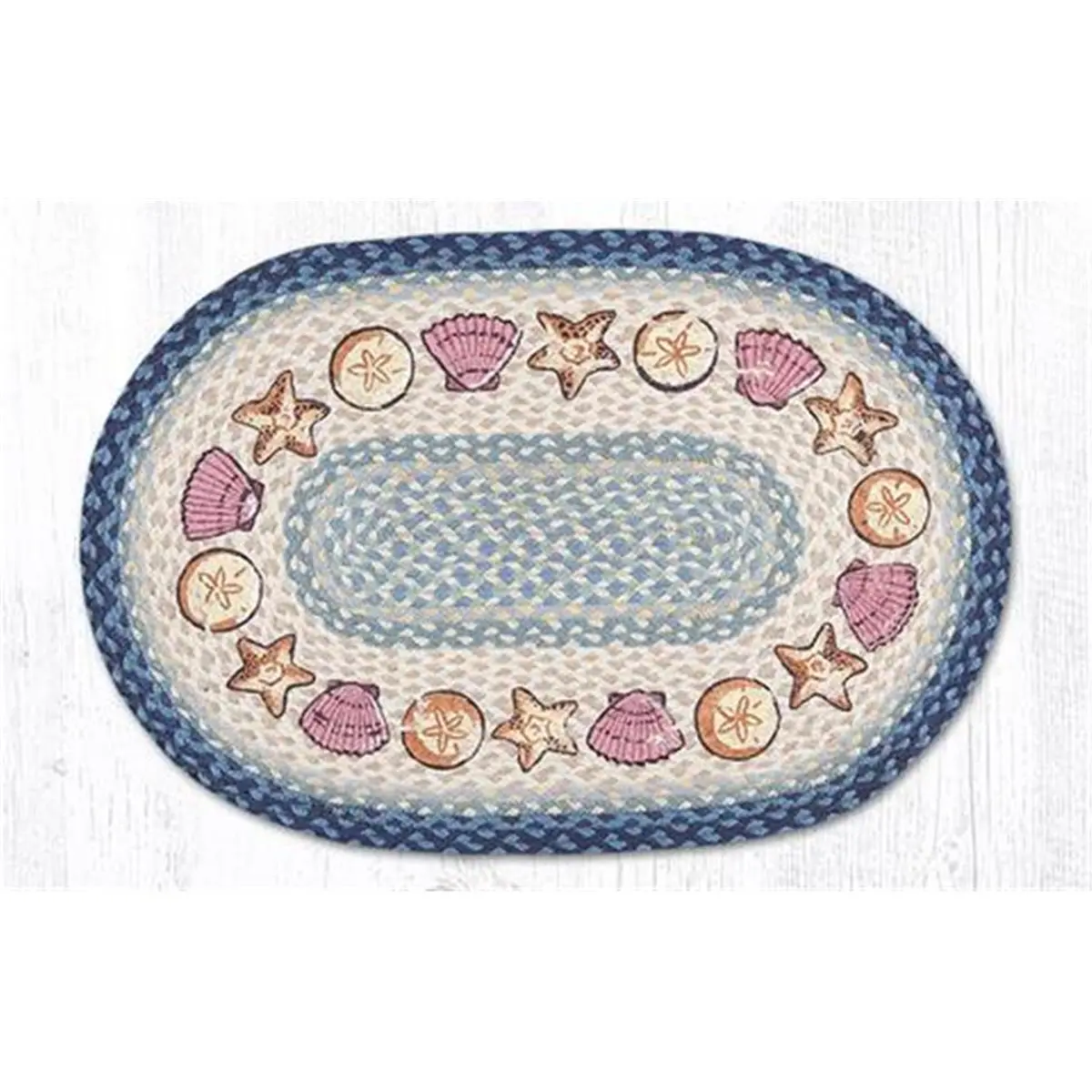 Capitol Importing  27 x 45 in. Jute Oval Shells Patch