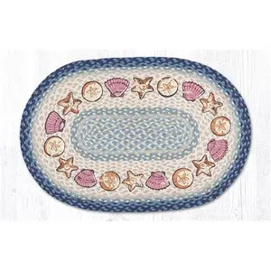 Capitol Importing  27 x 45 in. Jute Oval Shells Patch