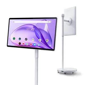 Nework MoveMate HiFi 27" Portable Rolling Smart Touchscreen TV with 44W Hi-Fi Cinematic Sound, FHD Display, Android 14, 8GB RAM, 128GB Storage, Gemini Voice Control, Wireless Casting, Google Certified