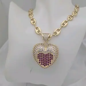 cadena 982 y 147 dije corazón gold-plated