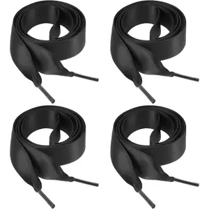 2 Pairs Ribbon Shoe Laces, " Flat Satin Shoelaces Soft Silky Shoe Ties 3/4" Wide Fashion Shoestring for Sneaker Boot