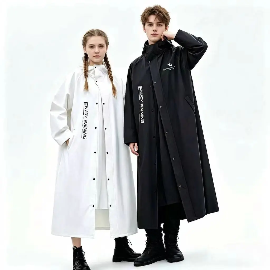 Unisex Adults' Plain Waterproof Hooded Raincoat - Lightweight, Rainproof, Multi-Size for Outdoor Cycling, Travel, Hiking/Light Outdoor Activities