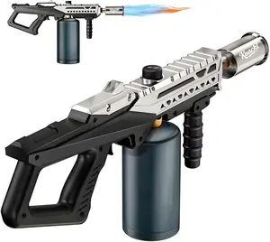 Powerful Propane Torch Gun, Kitchen Torch with Adjustable Flame, Flamethrower Blow Torch Gun Gas Welding Kits for BBQ, Searing Steak, Camping & Charcoal Torch Lighter(Tank Not Included) Koackl