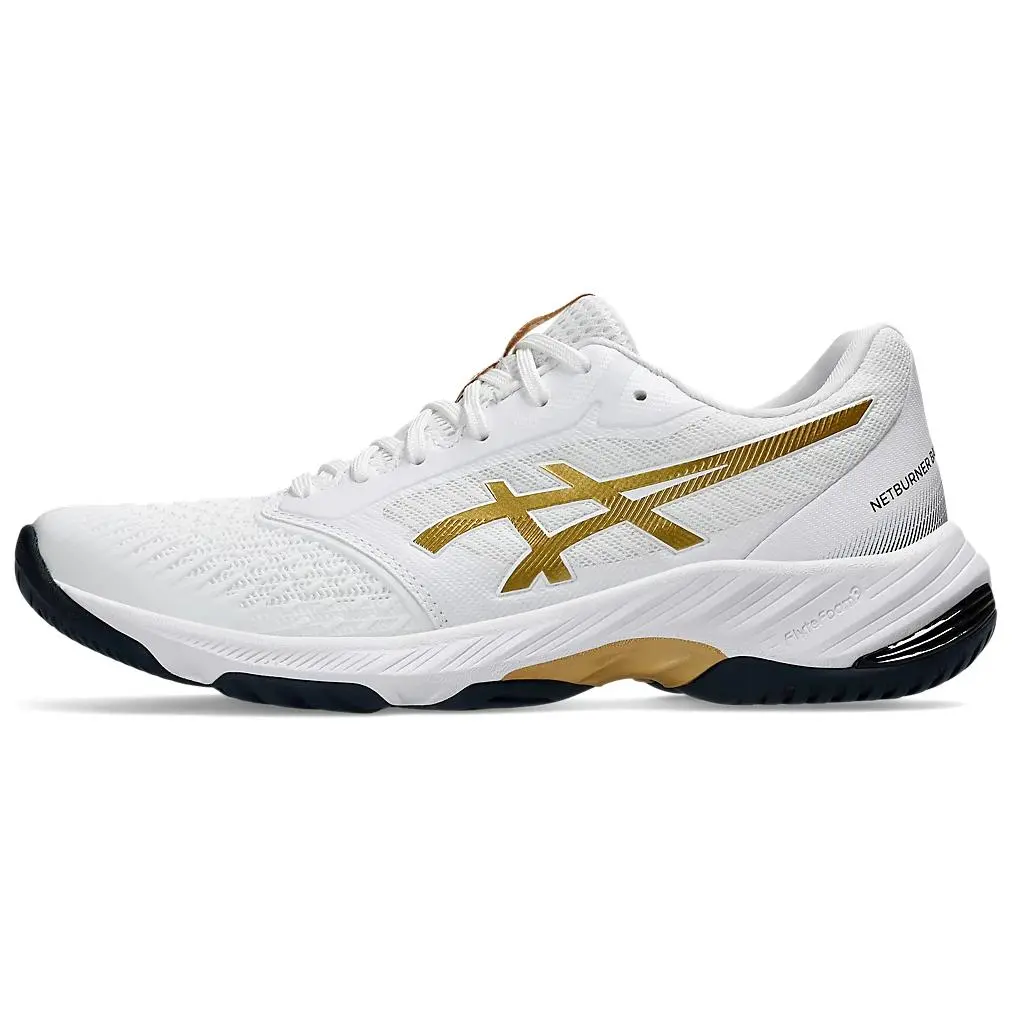 ASICS Netburner Ballistic Ff 3 White Pure Gold Comfort Low Top Men's Sneakers 1051A073-104