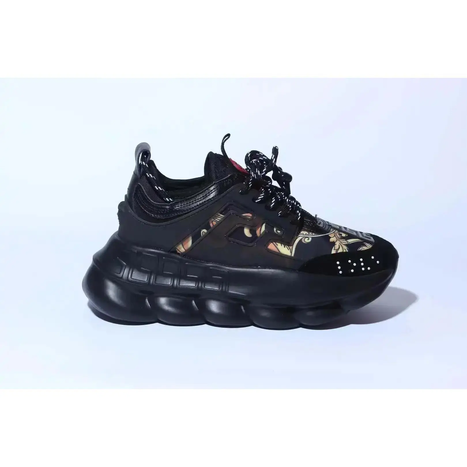 Men Women Designer Shoes Platform Sneakers Rubber Suede Triple Black White Bluette Gold Red Cherry  Casual Trainers