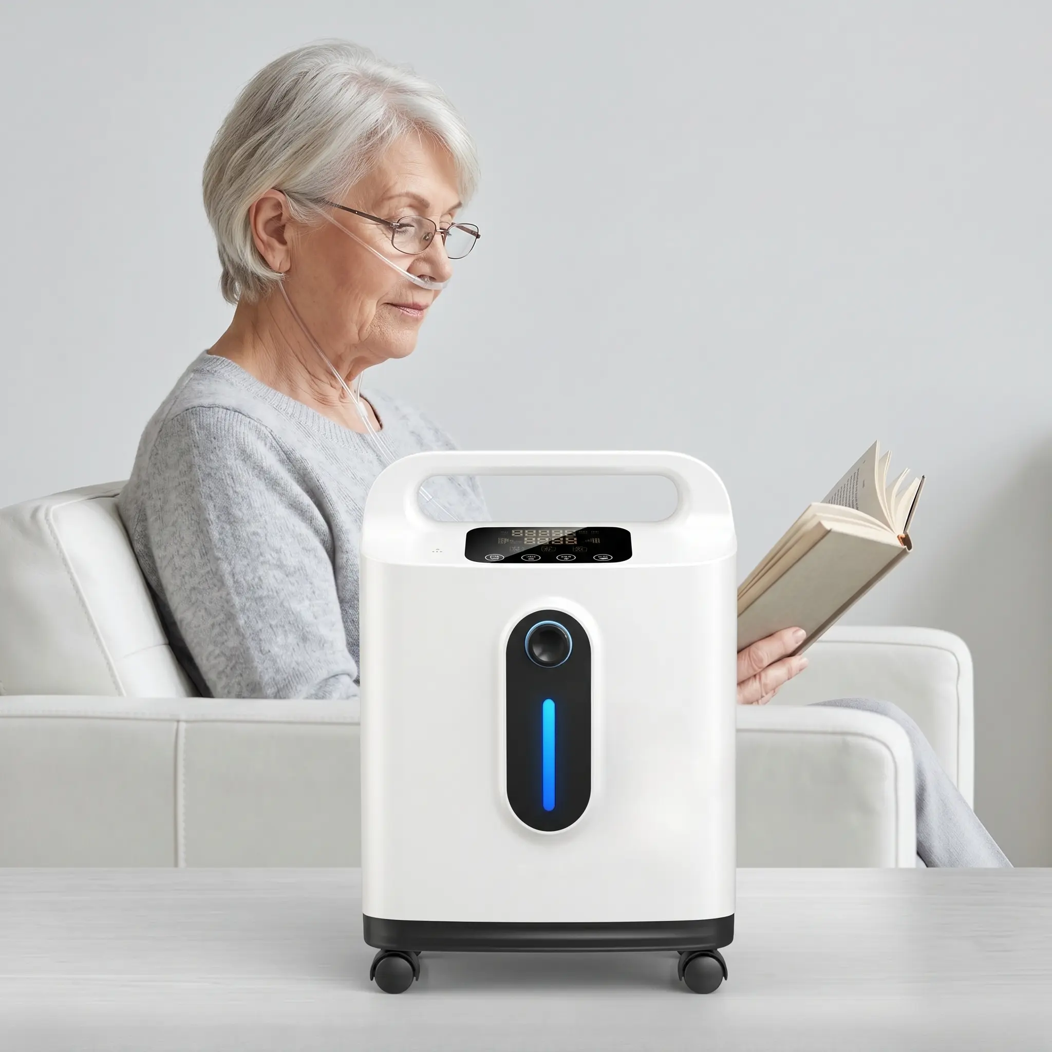 Household Air Purifier Oxygen Concentrator for Home, 1-8L/min Adjustable Flow Oxygen Generator With Remote Control & Low Noise