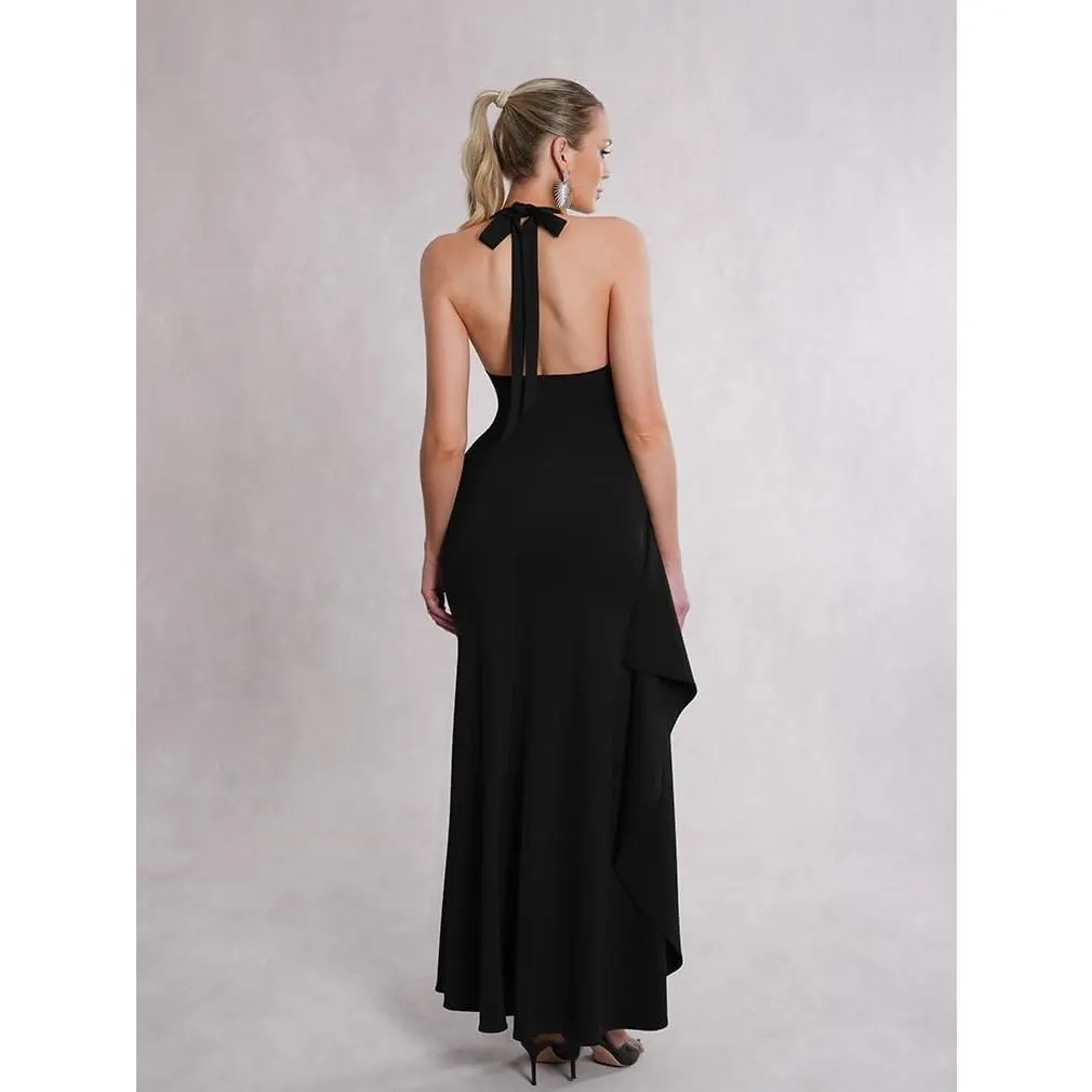 Women's Sexy Deep V Neck Halter High Split Backless Cocktail Party Formal Maxi Dress - TikTok Shop Women's Sexy Deep V Neck Halter High Split Backless Cocktail Party Formal Maxi Dress - TikTok Shop