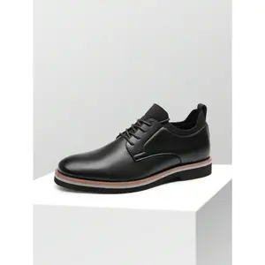 Men's Lace-Up  Light Comfortable Fashion Classic Oxfords Derby Shoes Design With A Sporty Outsole Boy Footwear Flat Leather Casual Closed