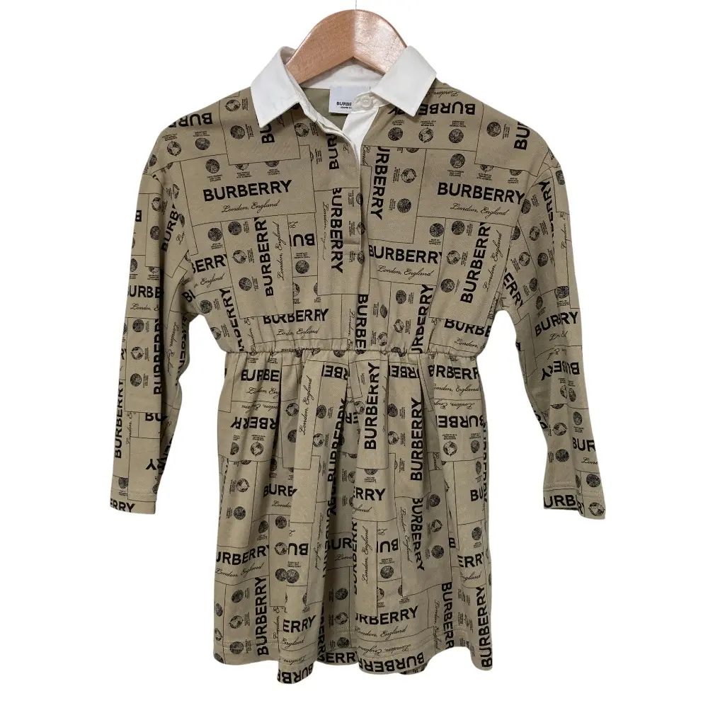 Pre-owned BURBERRY Cotton Small Leather Goods Logo Shirt Dress