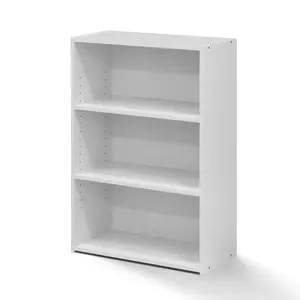 WRIGHT Bookcase, 3-Tier Modern Bookshelf, Bookcase with Closed Back, 11.6 x 24.5 x 35.3, for Living Room Bedroom Home Office, Soft White