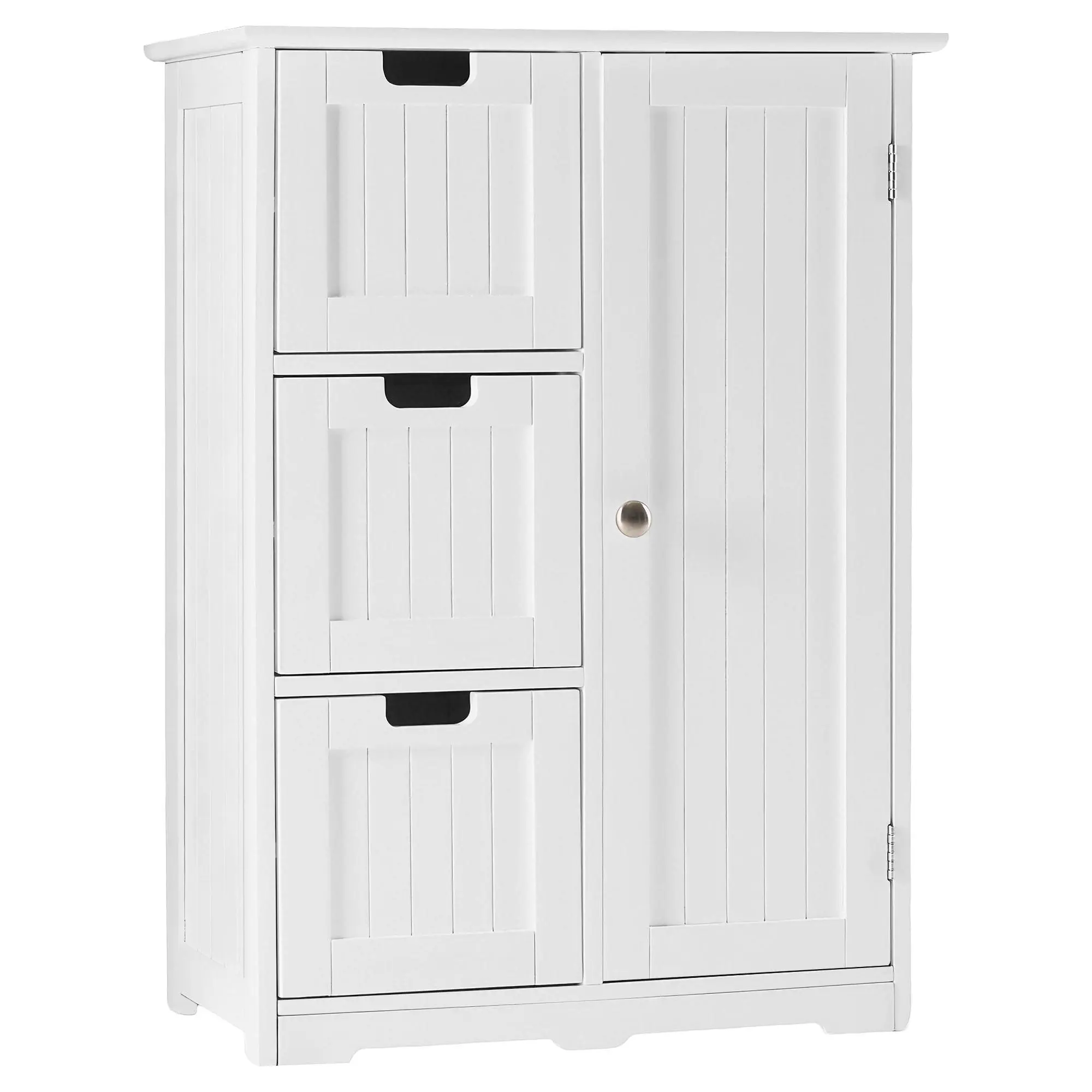 Wooden Floor Storage Cabinet – Side Storage Organizer with Drawers & Cupboard – Freestanding Entryway/Bathroom Storage Unit with Adjustable Shelves Wooden Floor Storage Cabinet – Side Storage Organizer with Drawers & Cupboard – Freestanding Entryway/Bathroom Storage Unit with Adjustable Shelves