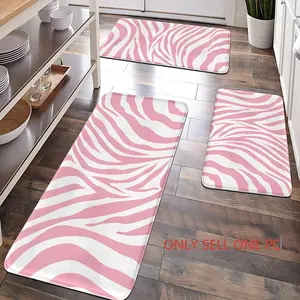 Zebra-Patterned Floor Mats, Anti-Slip Bathroom & Kitchen Mats, Soft and Comfortable, Home Decoration, Relieve Fatigue