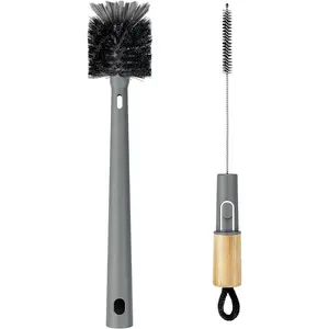 Water Bottle Brush and Straw Cleaner Brush, Long Handle Bottle Cleaner Brush, 2 in 1 Bottle Cleaning Brush for  Bottles,  Bottles, Mugs, Straws