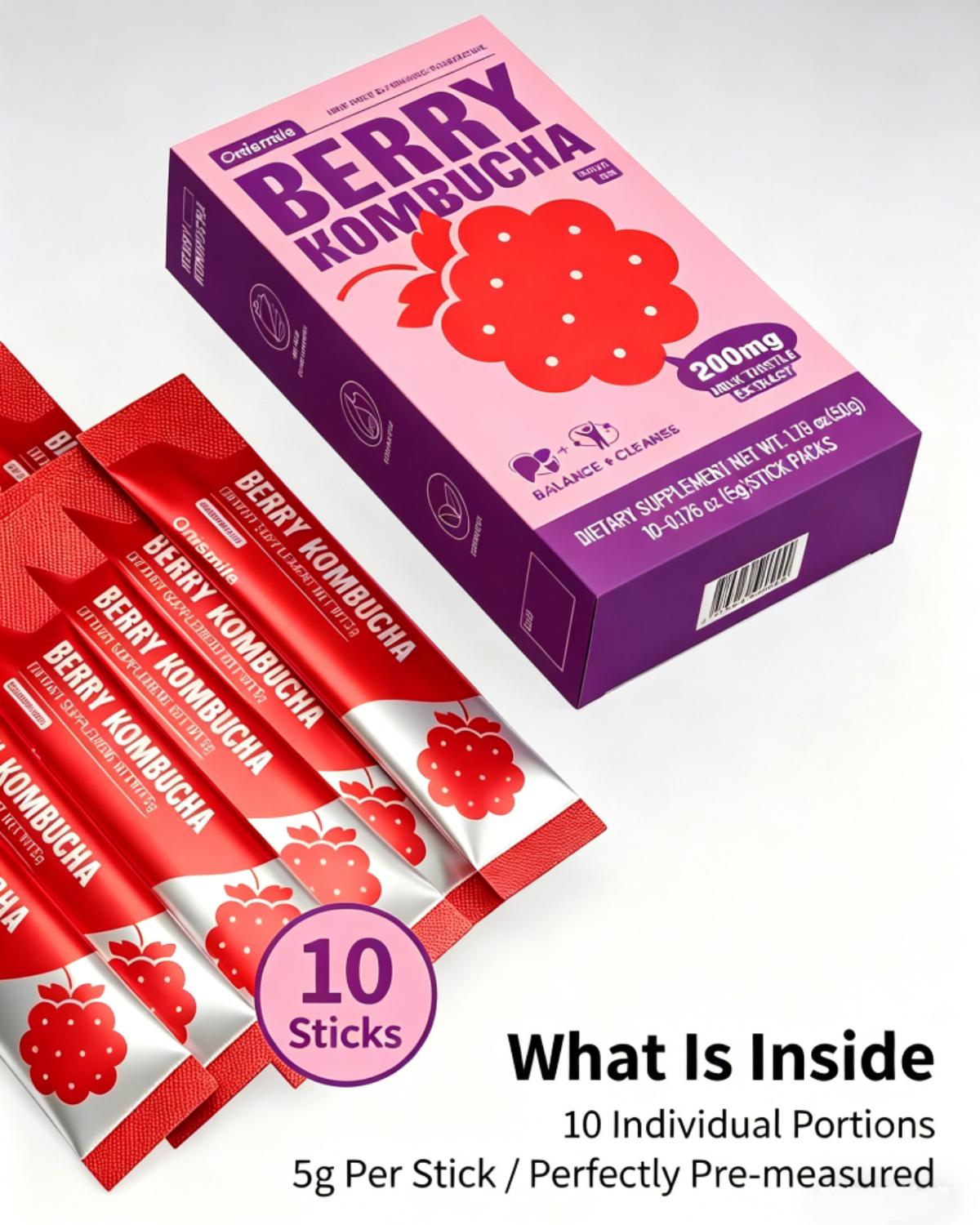【Onismile Live】 Composite Berry Flavor Kombucha Contains Three Layers of Natural Liver-Protecting Ingredients. Essential for Drinking Alcohol, Staying Up Late and Social Events. Helps Reduce th PDCe Burden on the Liver.