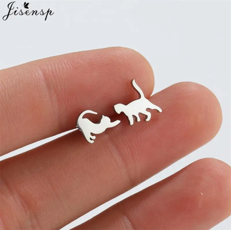 LUX-JEWEL - Multiple Stainless Steel Animal Stud Earrings Women Minimalist Rabbit Dog Cat Dinosaur Earings Piercing Jewelry Snail Oorbellen LUX-JEWEL - Multiple Stainless Steel Animal Stud Earrings Women Minimalist Rabbit Dog Cat Dinosaur Earings Piercing Jewelry Snail Oorbellen