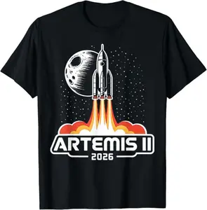 Artemis II Back to the Moon 2026 T-ShirtSpace Exploration Aerospace Science Unisex Casual Short Sleeve Shirt Tops