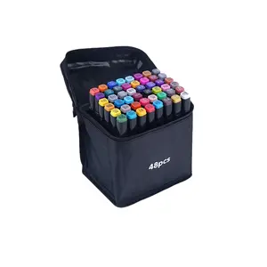 48pcs Dual Tips Colouring Pens Set, Art Markers for Students & Adults, Drawing Supplies for Coloring Books, Stationery & School Essentials, Artist Supplies