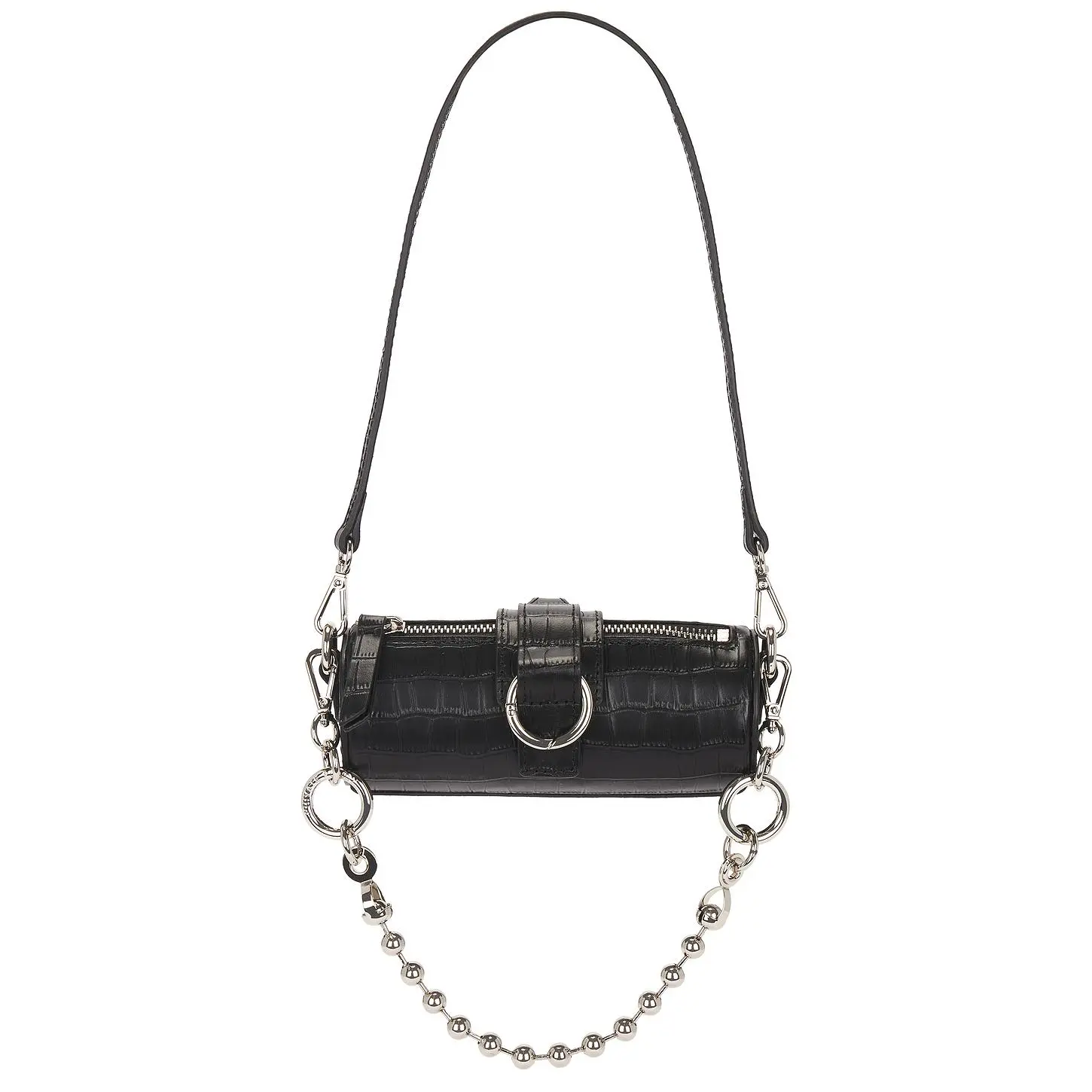 PRIVATE POLICY Medium Barrel Bag in Black