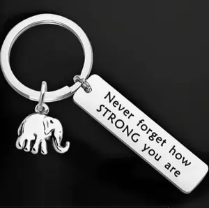 An Elephant Metal Inspirational Keychain