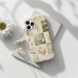 Vintage Floral Patchwork Phone Case – Cottagecore Aesthetic Retro Design, Pastel Aesthetic Case, Pastel Phone Case, Gift for Him/ Her, Men/ Women, Birthday -  iP Xr, 11, 12, 13, 14, 15, 16, 17, S21, 22, 23, 24, 25 - Tough case, MagSafe, Phone case