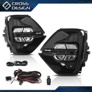 CROSSDESIGN Fog Light LED Daytime Running Lamps DRL Pair Fit For 20-21 Kia Sportage