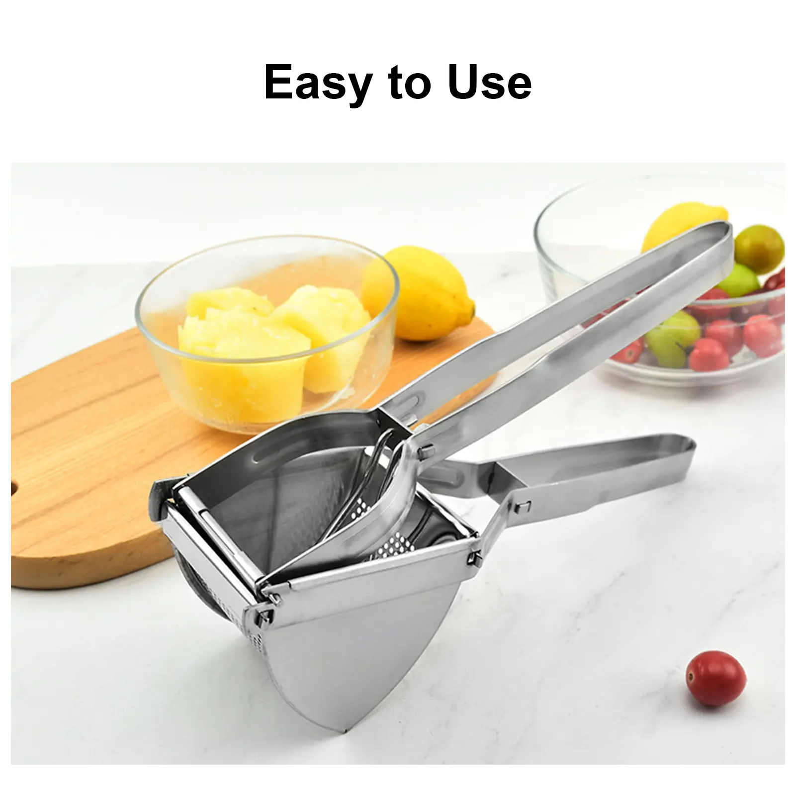 810-Hole Stainless Steel Portable Potato Ricer - Labor-Saving Detachable Lever-Action Cooking Tool, High-Hardness Kitchen Gadget Utensil, Easy to Clean, 27.7x9x8.7cm, 678g/23.9oz for Sweet Potato Mash, 810-Hole Juice Flow, Baby Food Prep, Cooking Tools