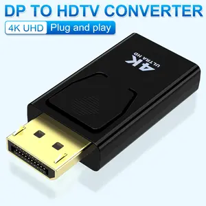 Dp to HDMI 4K Adapter, Displayport Male to HDMI Female Converter, Video Audio Switcher for Computers Tvs Laptops, High-Quality Connection