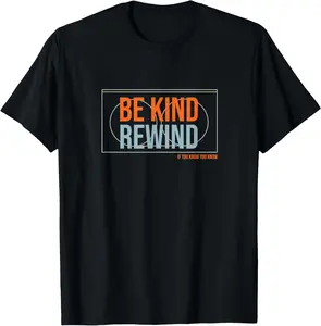 100%cotton Funny Nostalgic Be Kind Rewind VHS T-Shirt