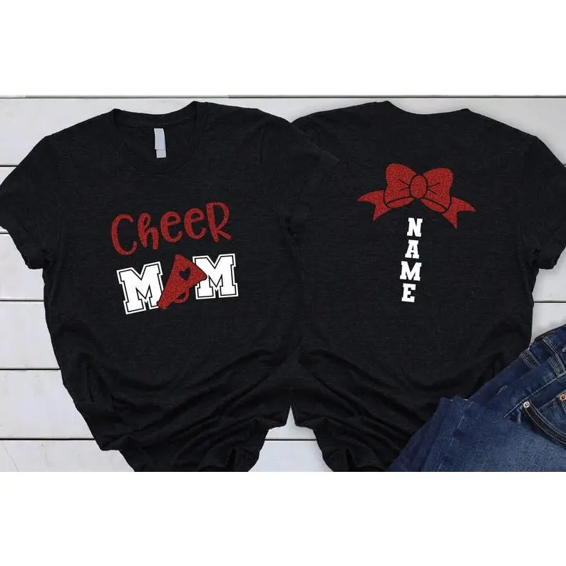 Custom Cheer Mom Shirt, Glitter Effected Cheer Mom Shirt, Looks Glittered, Cheer Mom Shirt, Cheer Mom Tee, Cheer Mom Gift,Custom Cheer Shirt