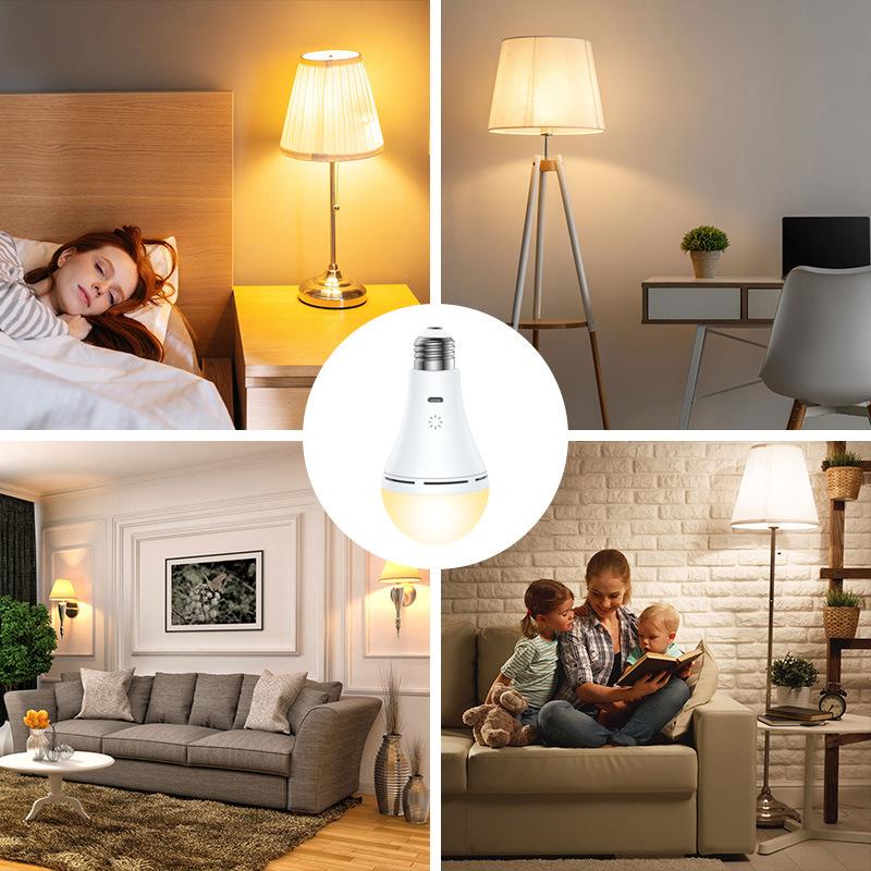 USB Rechargeable LED Light Bulbs E27 9W Dimmable Timer Remote Control 3 Color Temperature Battery Powered Touch Control Emergency Bulb With Hook 2000mAh wireless outlet