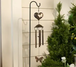 Girl Next Door Heart Shaped Windchime w/ Icon and Shepherds Hook