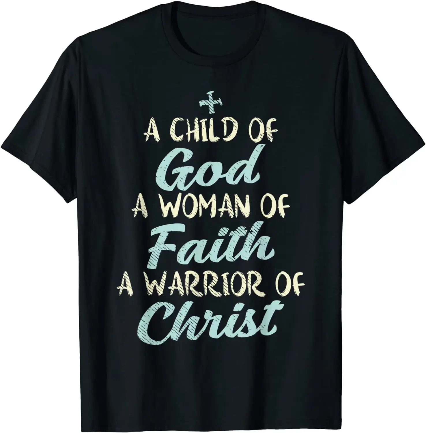 100% Cotton Child God Woman Faith Warrior Christ Jesus Christian Gift T-Shirt