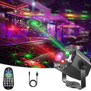 Pogolab DJ Laser Party Lights, RGB LED Disco Light, Sound Activated Projector Strobe Light with Remote Control for Christmas Halloween Decorations Karaoke Birthday Dance Wedding Stage Show