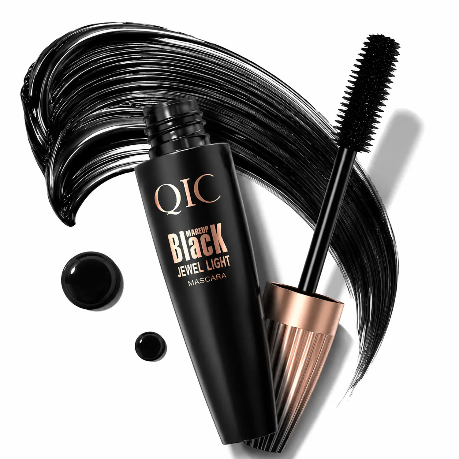 QIC Tubing Mascara, Volumizing & Lengthening Formula, 24H Extension-Like Length & Volume, Smudge-Proof, Clump-Free