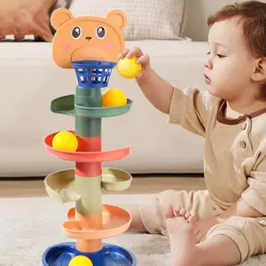 Children's Ramp Toy Basketball Track, Sliding Tower Rotating Track Ball, Rolling Ball Toy, Baby Puzzle Game Early Education Toy, Multi activity playset, Contains small balls, suitable for children over three years old