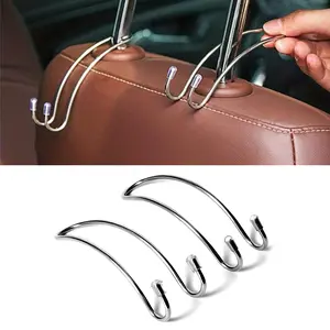2pcs Car Seat Hook Auto Hidden Back Seat Headrest Hanger For Handbag Shopping Bag Coat Storage Hanger Car Accessories Hook Organizer Car Backseat Organizer