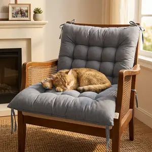 Rocking Chair Cushion Only High Back Thick Lounger Chair Pad with Ties 40x20 Inch Tufted Patio Chair Cushion Full Back Support for Outdoor Indoor Seating