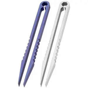 2 Pack Mini Tweezers Titanium Portable Titanium Alloy EDC Tweezers Survival Camping Outdoor Travel Mini Tool