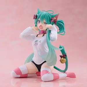 Hatsune Miku Cat Ear Pajamas Figure Anime Girl Desktop Ornament Gift