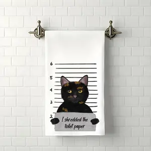 Tortoiseshell Cat Mugshot Bathroom Towel