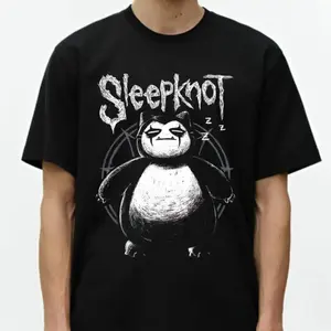 Funny Snorlax X Sleepknot Anime Graphic Tee, Retro Pocket Monsters Pkm Anime Manga Unisex T-Shirt - Perfect Gift for Anime & Gaming Fans