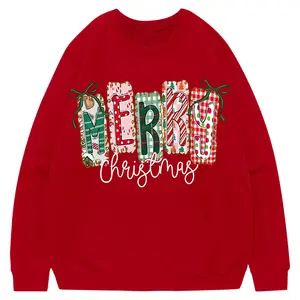 Coquette Christmas Tree Sweatshirt, Preppy Bow Brushstroke Merry Christmas Crewneck