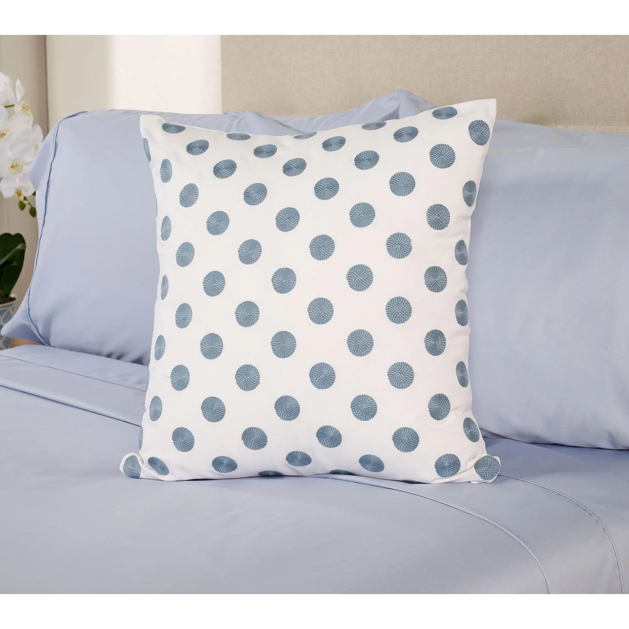 Home Reflection Cotton Pique Embroidered 20"x20" Dec Pillow Home Reflection Cotton Pique Embroidered 20"x20" Dec Pillow